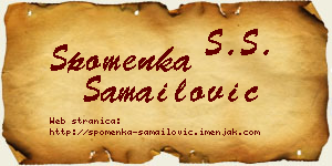 Spomenka Samailović vizit kartica